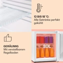 Brooklyn 32 Mini-Kühlschrank Glastür LED Ablage -Haushaltsgeräte Geschäft 10035225 de 0004 usp