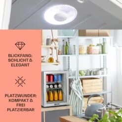 Brooklyn 42 Mini-Kühlschrank Glastür LED Ablage -Haushaltsgeräte Geschäft 10035228 DE 0003 usp