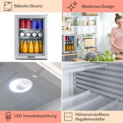 Brooklyn 42 Mini-Kühlschrank Glastür LED Ablage -Haushaltsgeräte Geschäft 10035228 DE 0005 usp