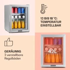 Brooklyn 42 Mini-Kühlschrank Glastür LED Ablage -Haushaltsgeräte Geschäft 10035228 de 0004 usp