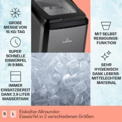 Partytime Eiswürfelmaschine Klareis 15kg/24h Edelstahl -Haushaltsgeräte Geschäft 10035295 de 0002 usp