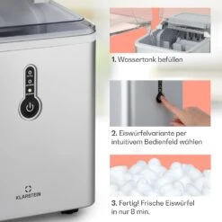 Chillout Eiswürfelmaschine Bulleteis 12kg/24h Wassertank: 1,5 L -Haushaltsgeräte Geschäft 10035319 de 0004 usp