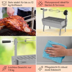 Sauenland Mini Rotisserie-Grill Drehspieß 4W 12kg Max. Edelstahl 13 Sauenland Mini Rotisserie-Grill Drehspieß 4W 12kg Max. Edelstahl -Haushaltsgeräte Geschäft 10035371 de 0005 usp