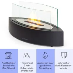 Phantasma Curve Ethanol-Kamin Rauch- & Geruchlos Edelstahl-Brenner Sicherheitsglas -Haushaltsgeräte Geschäft 10035457 de 0003 usp