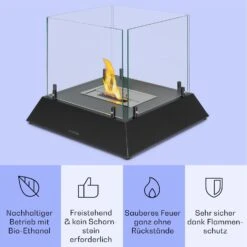 Phantasma Cubo Ethanol-Kamin Rauch- & Geruchlos Edelstahl-Brenner Sicherheitsglas -Haushaltsgeräte Geschäft 10035458 de 0003 usp