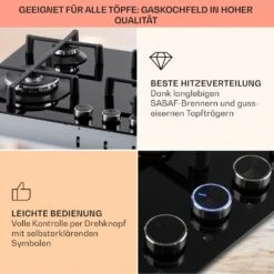 Illuminosa 4 Gaskochfeld 4-flammig Sabaf-Brenner Glaskeramik -Haushaltsgeräte Geschäft 10035464 de 0004 usp