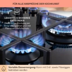 Illuminosa 4 Gaskochfeld 4-flammig Sabaf-Brenner Glaskeramik -Haushaltsgeräte Geschäft 10035464 de 0005 usp