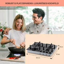 Illuminosa 4 Gaskochfeld 4-flammig Sabaf-Brenner Glaskeramik -Haushaltsgeräte Geschäft 10035464 de 0006 usp