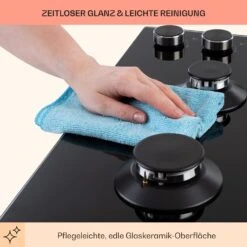 Illuminosa 4 Gaskochfeld 4-flammig Sabaf-Brenner Glaskeramik -Haushaltsgeräte Geschäft 10035464 de 0007 usp