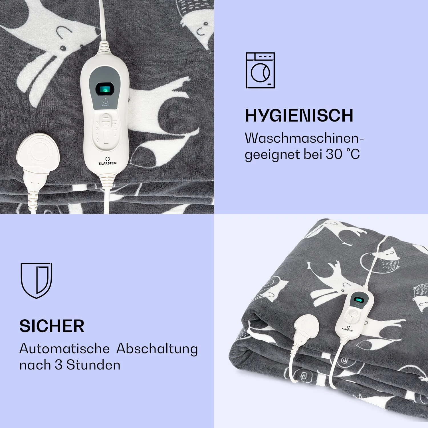 Dr. Watson XXL Heizdecke 3 Stufen Waschbar 200x180cm Coral Fleece 6 Dr. Watson XXL Heizdecke 3 Stufen Waschbar 200x180cm Coral Fleece – Bild 4