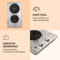 Appetito Domino Elektrokochfeld 2 Platten 3000 Watt Edelstahl -Haushaltsgeräte Geschäft 10035700 de 0003 logo
