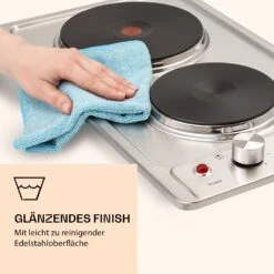 Appetito Domino Elektrokochfeld 2 Platten 3000 Watt Edelstahl -Haushaltsgeräte Geschäft 10035700 de 0005 logo