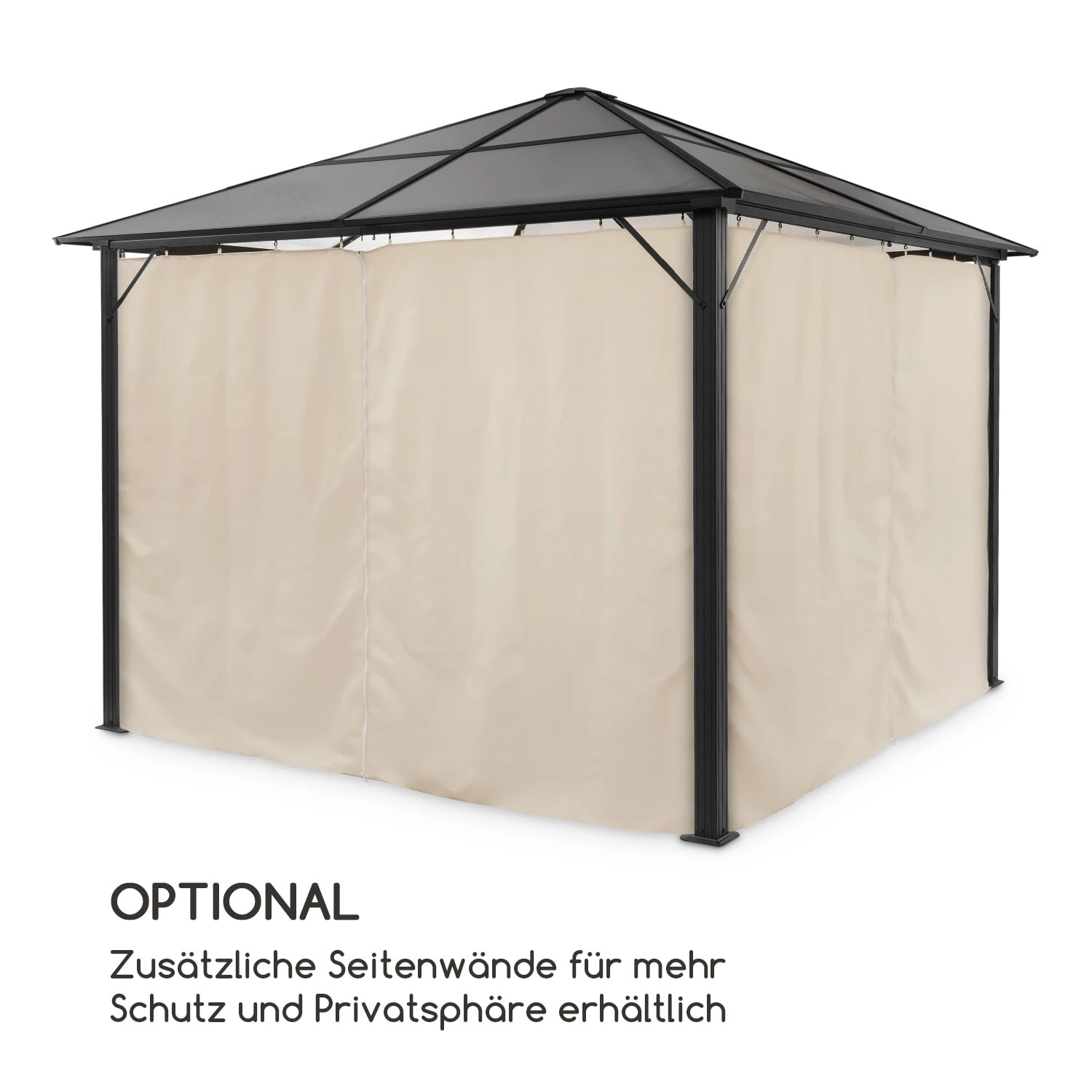 Pantheon Solid Sky Ambient Solar Pavillon Mit Grauem Dach 3x3m Polycarbonat Aluminium 6 Pantheon Solid Sky Ambient Solar Pavillon Mit Grauem Dach 3x3m Polycarbonat Aluminium – Bild 4
