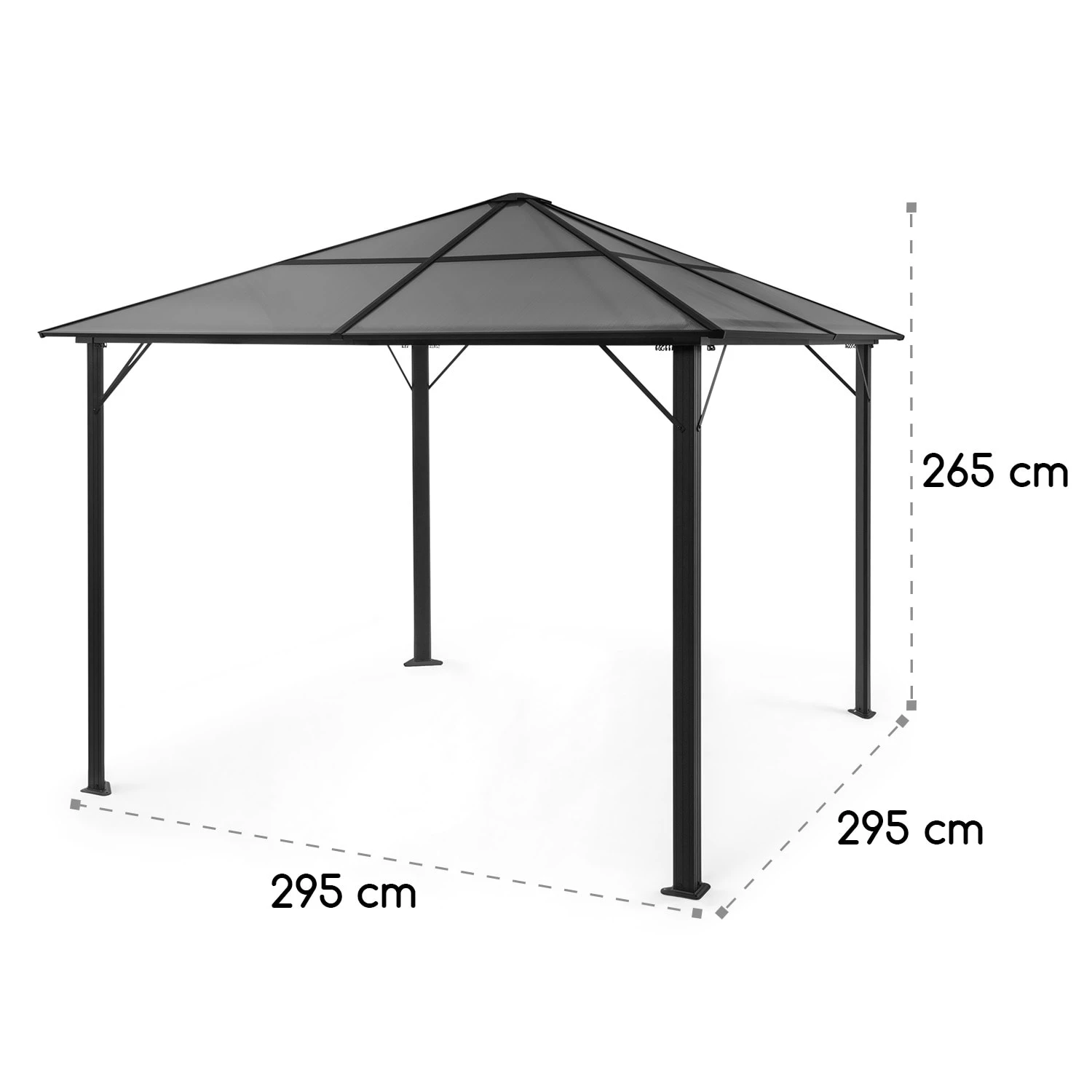 Pantheon Solid Sky Ambient Solar Pavillon Mit Grauem Dach 3x3m Polycarbonat Aluminium 11 Pantheon Solid Sky Ambient Solar Pavillon Mit Grauem Dach 3x3m Polycarbonat Aluminium – Bild 9