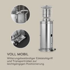 Heatwave Gasheizstrahler 10 KW (728 G/h) Bodenrollen Schutzcover Piezozündung -Haushaltsgeräte Geschäft 10035957 de 0003 logo