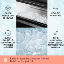 Powericer XL Eiswürfelmaschine 20 Kg/Tag 145 Watt -Haushaltsgeräte Geschäft 10036152 de 0002 usp