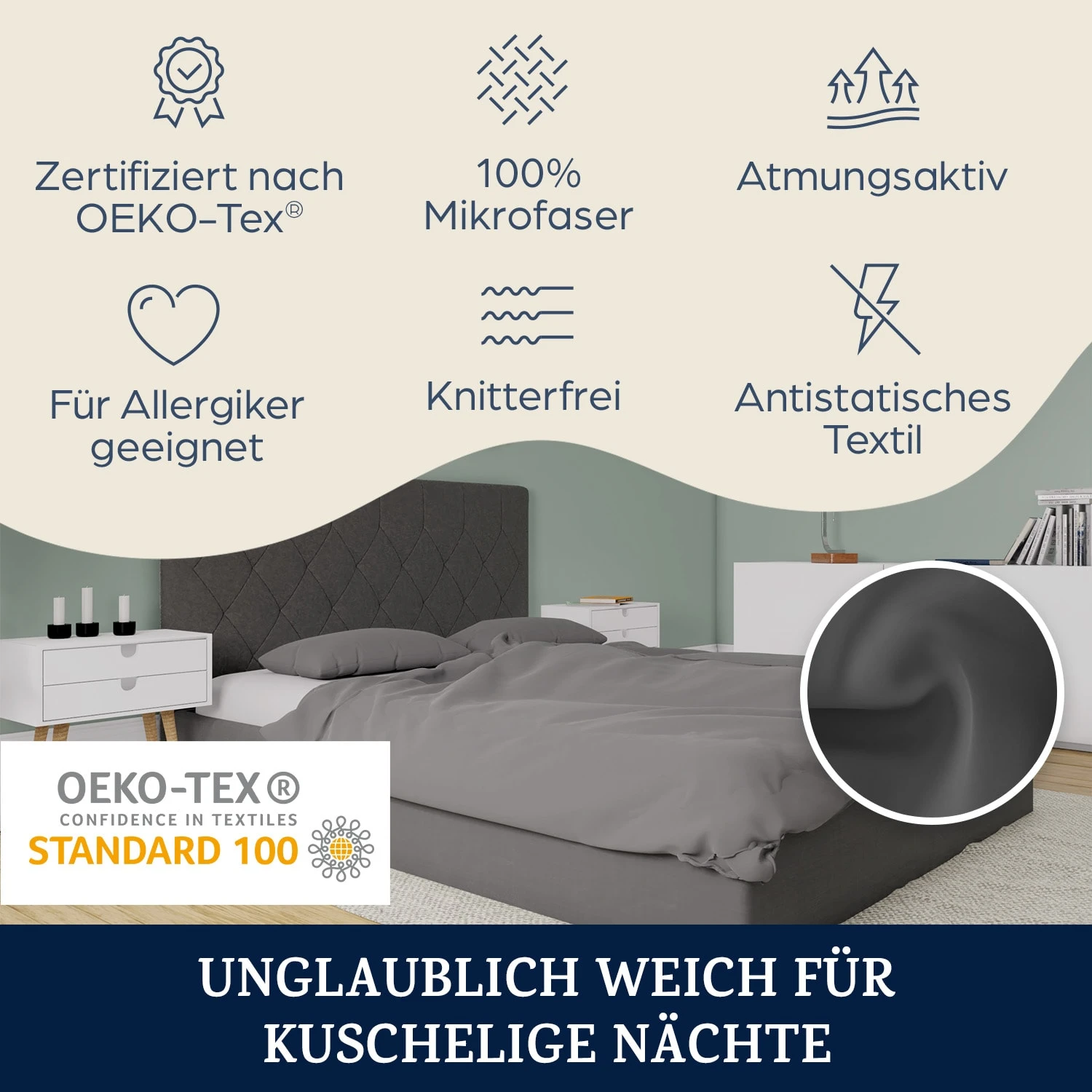 Soft Wonder-Edition Kopfkissenbezüge 2er Set 40x80 Cm Mikrofaser 4 Soft Wonder-Edition Kopfkissenbezüge 2er Set 40x80 Cm Mikrofaser – Bild 2