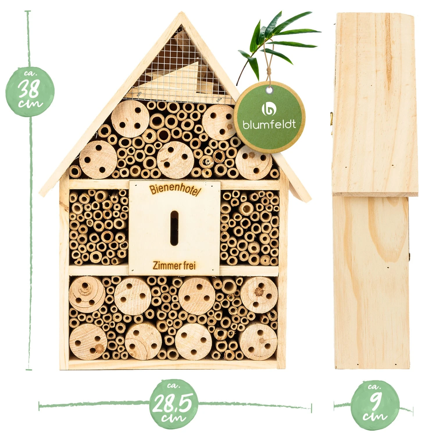 Insektenhotel Mit Spitzdach Aufhängung Ganzjährig Bewohnbar Holz 9 Insektenhotel Mit Spitzdach Aufhängung Ganzjährig Bewohnbar Holz – Bild 7