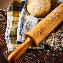 Nudelholz 100 % Bambus 43 X 5 Cm (LxØ) Glatte Oberfläche Bambus -Haushaltsgeräte Geschäft 10038059 yy 0003 logo