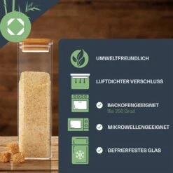 Eckiges Glas Mit Bambusdeckel Luftdicht Silikonring 10 X 25 X 10 Cm 14 Eckiges Glas Mit Bambusdeckel Luftdicht Silikonring 10 X 25 X 10 Cm -Haushaltsgeräte Geschäft 10038076 de 0005 logo