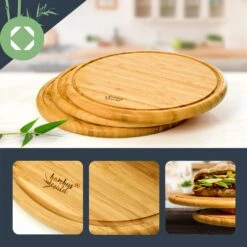 3er-Set Bambus-Frühstücksbrett Rund 25 X 1,6 X Cm (ØxH) Pflegeleicht -Haushaltsgeräte Geschäft 10038082 yy 0003 logo