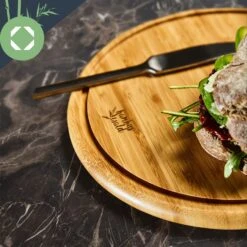 3er-Set Bambus-Frühstücksbrett Rund 25 X 1,6 X Cm (ØxH) Pflegeleicht -Haushaltsgeräte Geschäft 10038082 yy 0005 logo