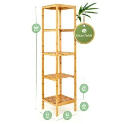 Regal Mehrzweckregal 5 Etagen 34x140x33cm (BxHxT) Kombinierbar Bambus -Haushaltsgeräte Geschäft 10038086 yy 0007 logo