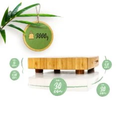 Bambus-Hackbrett 30 X 6,8 X 30 Cm (BxHxT) Standfüße Haltegriff Pflegeleicht -Haushaltsgeräte Geschäft 10038092 yy 0007 logo