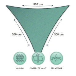 Dreieckiges Sonnensegel 3x3x3 M Polyester Luftdurchlässig -Haushaltsgeräte Geschäft 10038200 de 0006 logo
