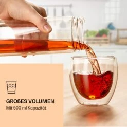 Teeflasche Mit Deckel Und Sieb 500 Ml Doppelwandiges Glas Bambus Hülle -Haushaltsgeräte Geschäft 10038238 de 0006 logo