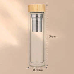 Teeflasche Mit Deckel Und Sieb 500 Ml Doppelwandiges Glas Bambus Hülle -Haushaltsgeräte Geschäft 10038238 yy 0007 logo