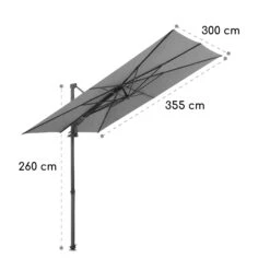 Saint-Tropez Ampelschirm 3-Achsen-Rotation 360° Drehbar 3 X 3,55 M UV-Schutz 50+ -Haushaltsgeräte Geschäft 10038316 yy 0007 logo