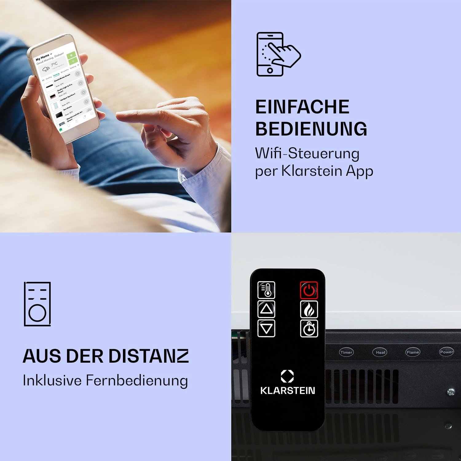 Studio Light & Fire 3 Smart Kamin 1000/2000W MDF WiFi-Steuerung 4 Studio Light & Fire 3 Smart Kamin 1000/2000W MDF WiFi-Steuerung – Bild 2