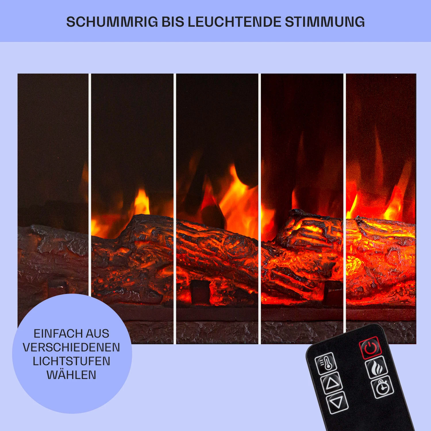 Studio Light & Fire 3 Smart Kamin 1000/2000W MDF WiFi-Steuerung 10 Studio Light & Fire 3 Smart Kamin 1000/2000W MDF WiFi-Steuerung – Bild 8