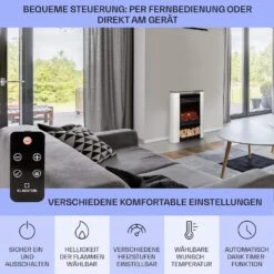 Studio 5 Arc Elektrokamin 1800 W LED-Flammen Heizlüfter Fernbedienung -Haushaltsgeräte Geschäft 10038400 de 0006 usp