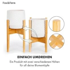 Zeist Pflanzenhalter 2 Höhen Kombinierbar Steck-Design Naturbelassen -Haushaltsgeräte Geschäft 10038450 de 0005 usp