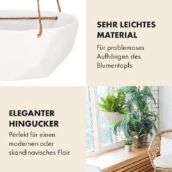 Laren Blumenampel Ø 28 Cm Polystone Mit Naturseilen -Haushaltsgeräte Geschäft 10038487 de 0003 usp