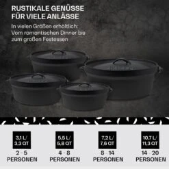 Galloway Dutch Oven 9.0 BBQ-Topf Gusseisen Größe L / 9 Qt 14 Galloway Dutch Oven 9.0 BBQ-Topf Gusseisen Größe L / 9 Qt -Haushaltsgeräte Geschäft 10038582 de 0006 usp