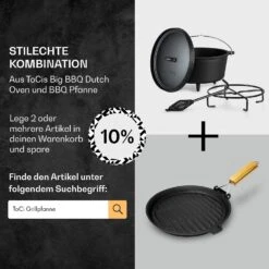 Galloway Dutch Oven 6.0 BBQ-Topf Gusseisen Standfüße Größe M / 6 Qt -Haushaltsgeräte Geschäft 10038585 de 0007 usp