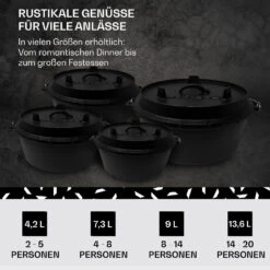 Guernsey Premium Dutch Oven 12.0 BBQ-Topf Gusseisen Voreingebrannt Größe XL / 12 Qt 14 Guernsey Premium Dutch Oven 12.0 BBQ-Topf Gusseisen Voreingebrannt Größe XL / 12 Qt -Haushaltsgeräte Geschäft 10038640 de 0006 usp
