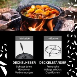 Guernsey Premium Dutch Oven 6.0 BBQ-Topf Gusseisen Standfüße Größe M / 6 Qt -Haushaltsgeräte Geschäft 10038642 de 0002 usp