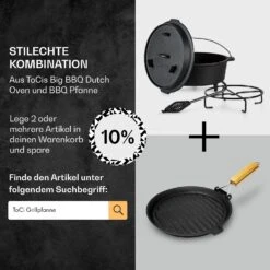 Guernsey Premium Dutch Oven 6.0 BBQ-Topf Gusseisen Standfüße Größe M / 6 Qt -Haushaltsgeräte Geschäft 10038642 de 0007 usp