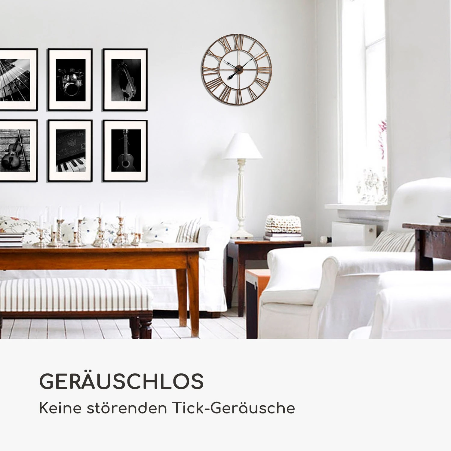 Queensway 80 Wanduhr Metallrahmen Geräuschlos Ø 76 Cm 6 Queensway 80 Wanduhr Metallrahmen Geräuschlos Ø 76 Cm – Bild 4