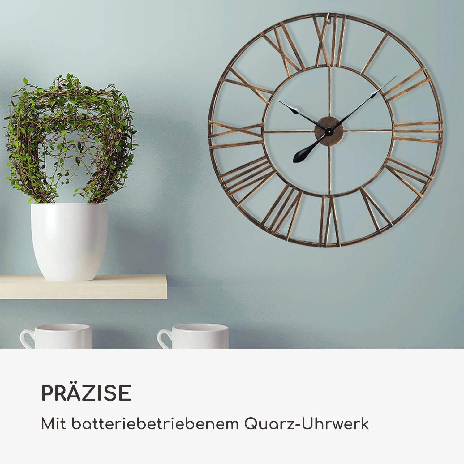 Queensway 80 Wanduhr Metallrahmen Geräuschlos Ø 76 Cm 7 Queensway 80 Wanduhr Metallrahmen Geräuschlos Ø 76 Cm – Bild 5