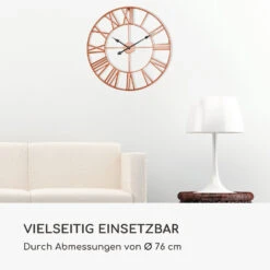 Queensway 80 Wanduhr Metallrahmen Geräuschlos Ø 76 Cm -Haushaltsgeräte Geschäft 10039374 de 0006 logo