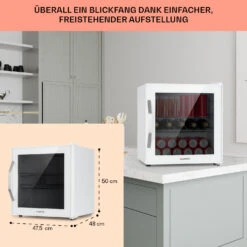 Beersafe L Quartz Kühlschrank 47 Liter 2 Böden Panoramaglastür Weiß -Haushaltsgeräte Geschäft 10039426 DE 0006 usp