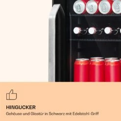 Beersafe 3XL Onyx Kühlschrank 98 Liter 4 Böden Panoramaglastür -Haushaltsgeräte Geschäft 10039655 de 0003 logo