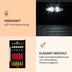 Beersafe 3XL Onyx Kühlschrank 98 Liter 4 Böden Panoramaglastür -Haushaltsgeräte Geschäft 10039655 de 0004 logo