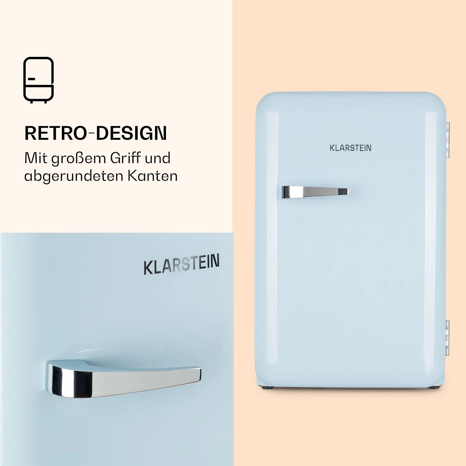 Audrey Retro-Kühlschrank 70 Liter 3 Regale 2 Türfächer Innenbeleuchtung 5 Audrey Retro-Kühlschrank 70 Liter 3 Regale 2 Türfächer Innenbeleuchtung – Bild 3