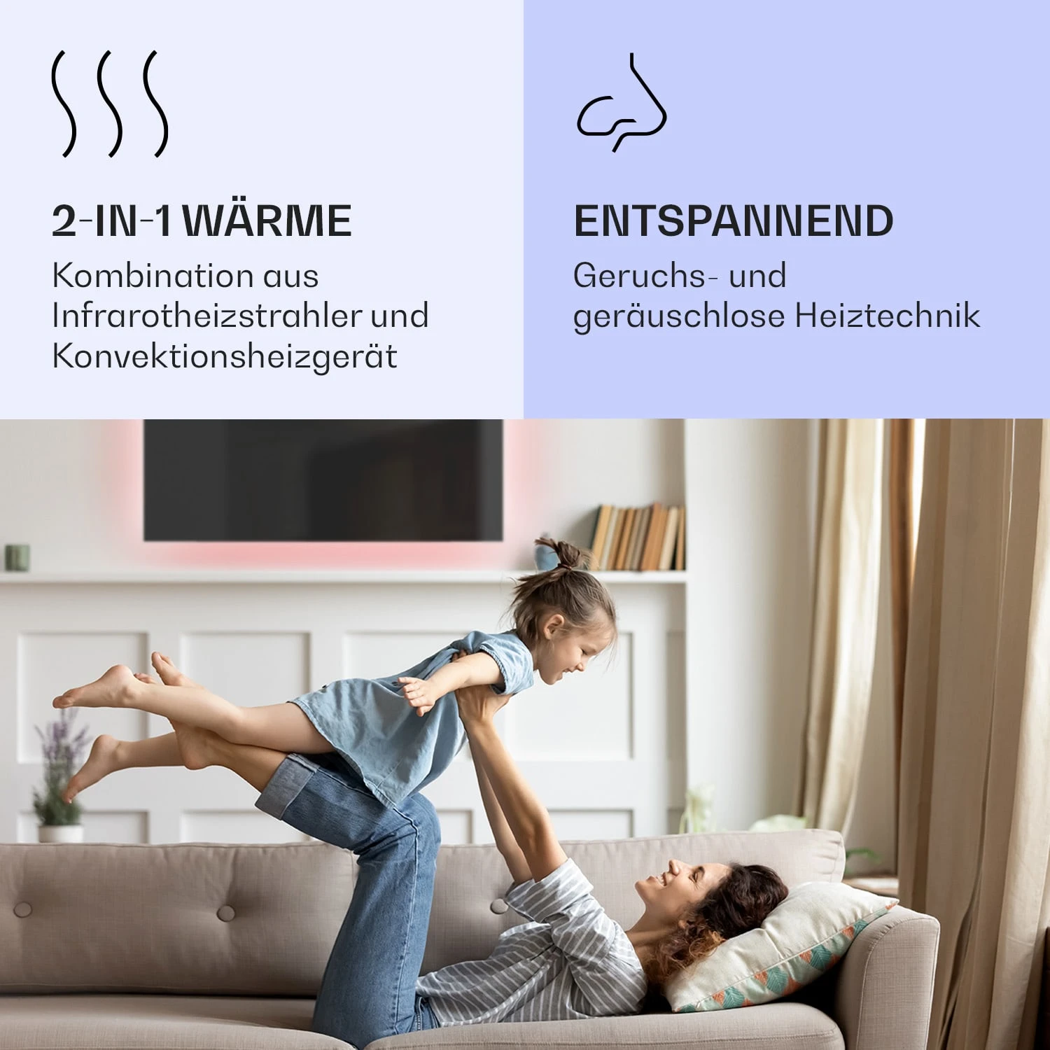 Mojave 1000 Smart 2-in-1 Heizgerät Infrarot Konvektor 120x60cm 1000W RGB-Licht 6 Mojave 1000 Smart 2-in-1 Heizgerät Infrarot Konvektor 120x60cm 1000W RGB-Licht – Bild 4